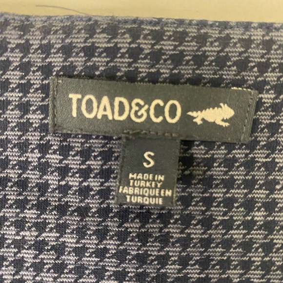 Toad & Co Rosalinda Dress V Neck Blue Houndstooth Dress Outdoor Gorpcore Small - Picture 9 of 10